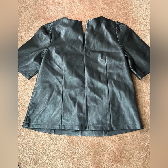 Ann Taylor Petite Black Leather Top - Picture 3 of 3
